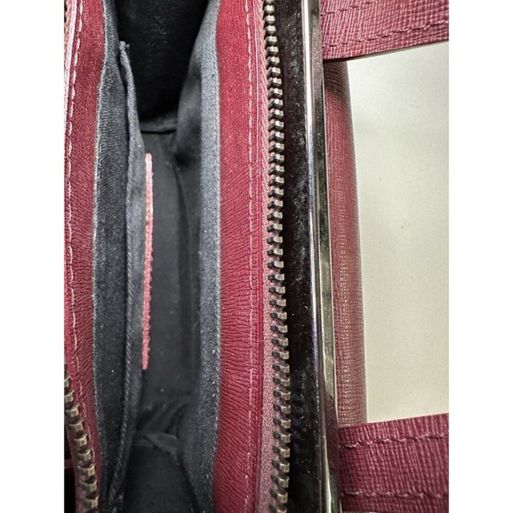 Alberta Di Canio burgundy Genuine Leather Satchel Handbag Made In Italy - Picture 5 of 7